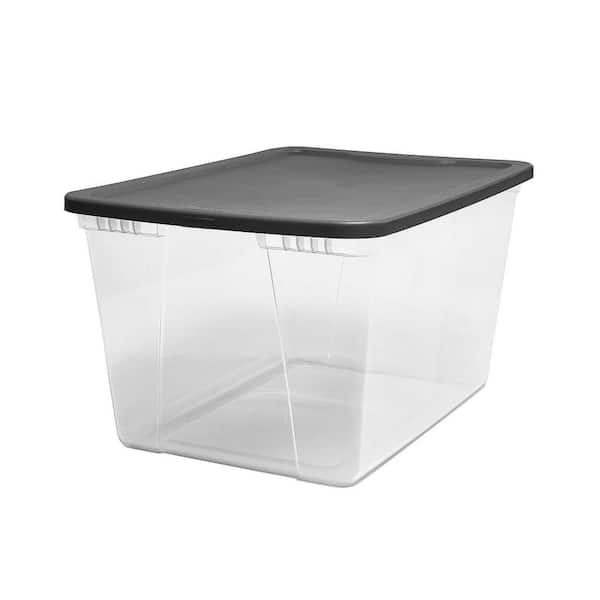HOMZ Snaplock 56-Qt. Clear Storage Container with Gray Lid (2-Pack)  3256CLGREC.02 - The Home Depot