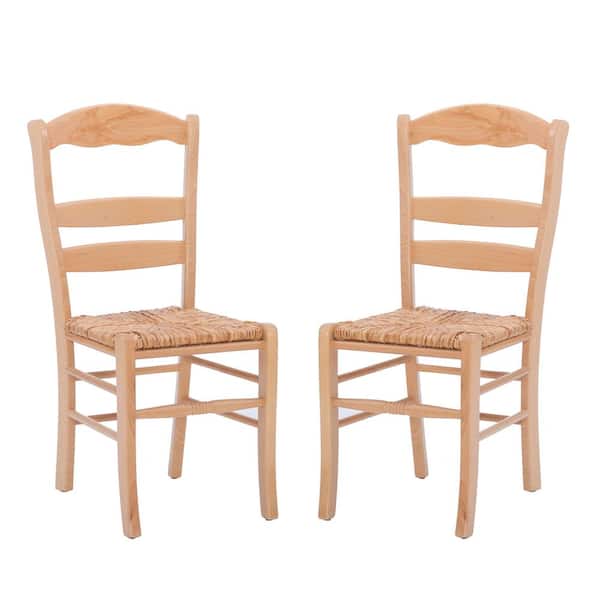 Linon Home Decor Aria Natural Brown Rush Seat Dining Side Chair (Set of 2)