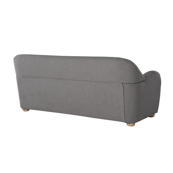 グレンサクソン Glen Saxon Gleason 76 in. Round Arm Polyester Rectangle Sofa in Grey