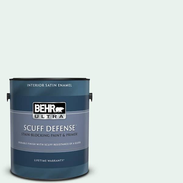 BEHR ULTRA 1 gal. #W-B-520 Glacial Tint Extra Durable Satin Enamel Interior Paint & Primer