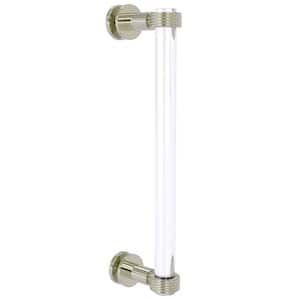 Clearview 12 in. Single Side Shower Door Pull with Groovy Accents in Polished Nickel
