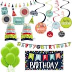 Amscan Rainbow Birthday Wall Decorating Kit - Add-Any-Age Scene Setter, 5-Piece Multicolor Party Decor