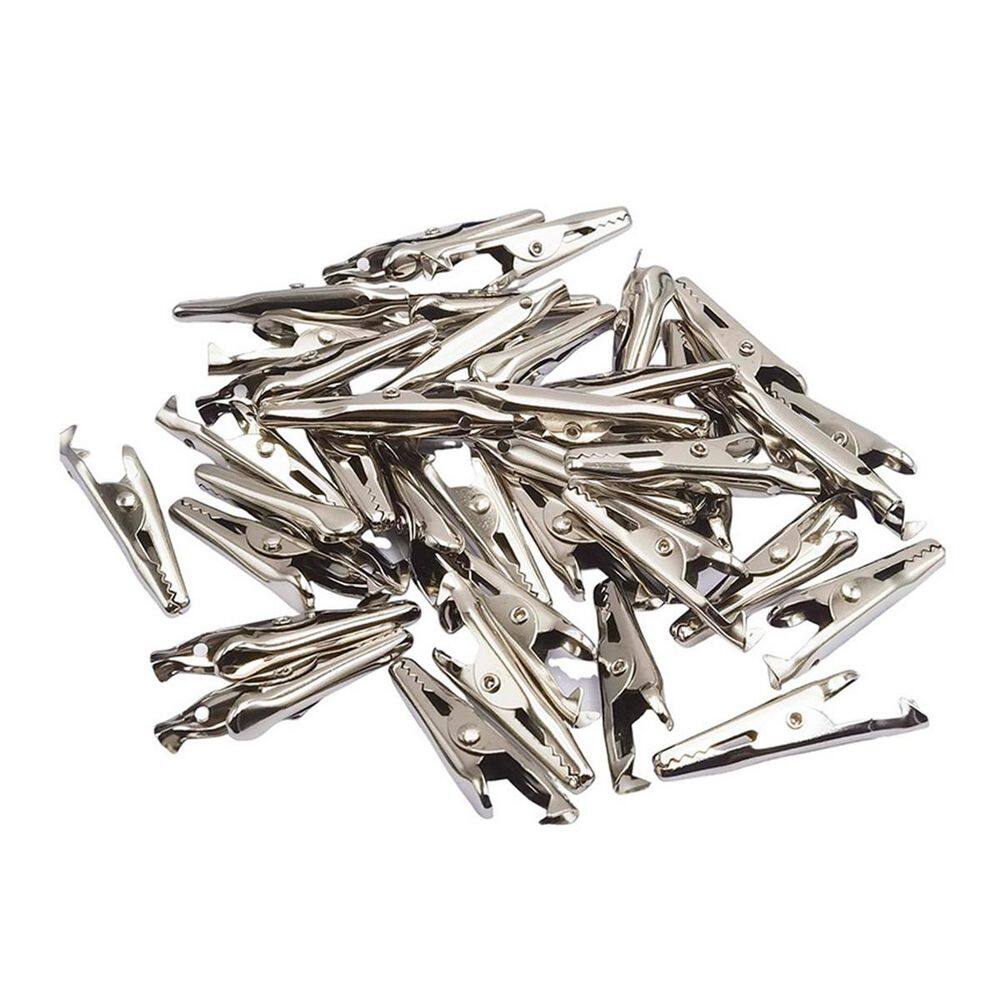 50-Piece Nickel Plated Small 35mm Alligator Clips Multipurpose Steel Crocodile Clamp Set Silver for DIY Testing price history on PriceWatchPro