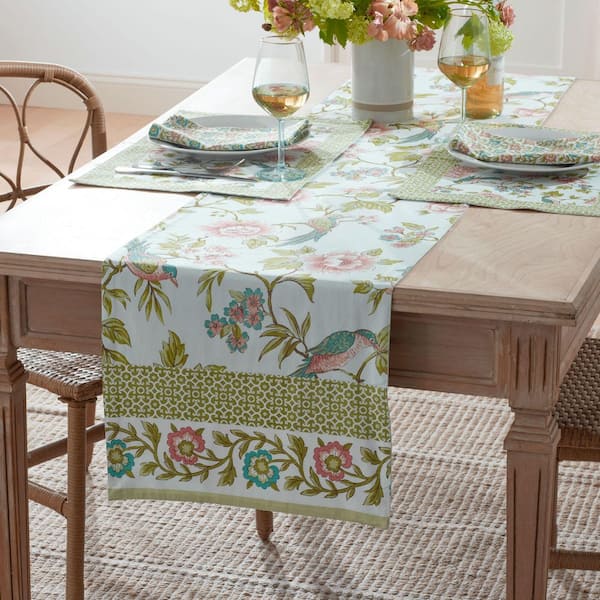 Company Cotton Spring Birds Table Runner