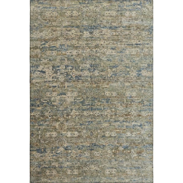 Mayfield Premium Machine Washable Abstract AMF2324 Aloe 9 ft. x 12 ft. Area Rug