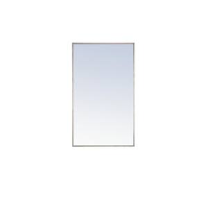 Timeless Home 24 in. W x 40 in. H x Contemporary Metal Framed Rectangle Silver Mirror