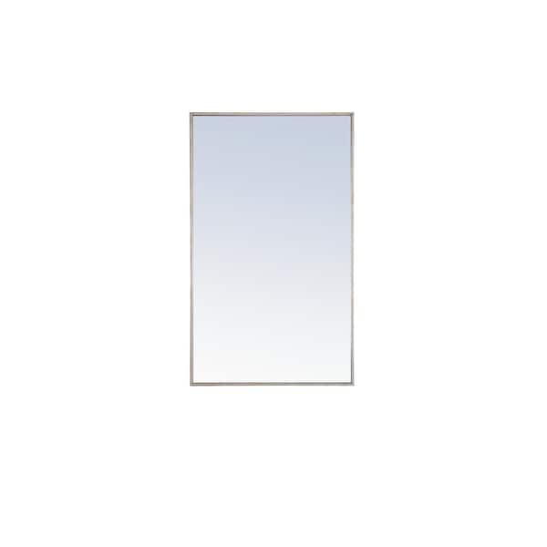 Unbranded Timeless Home 24 in. W x 40 in. H x Contemporary Metal Framed Rectangle Silver Mirror