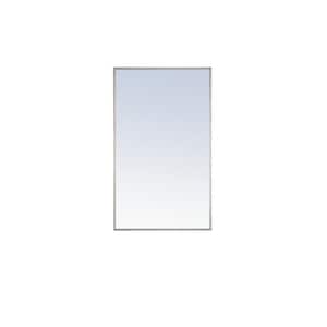 Medium Rectangle Silver Modern Mirror (40 in. H x 24 in. W)