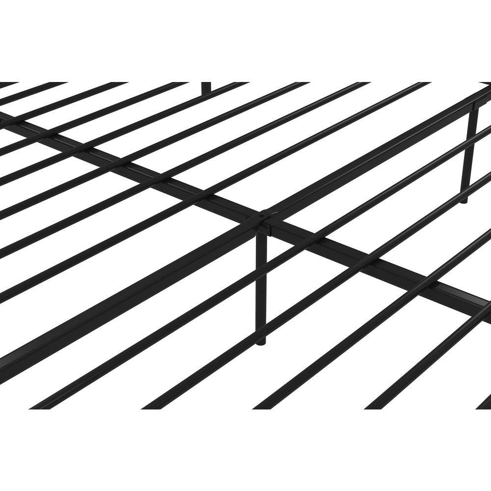 Marion King-Sized Black Metal Frame Canopy Bed with Headboard