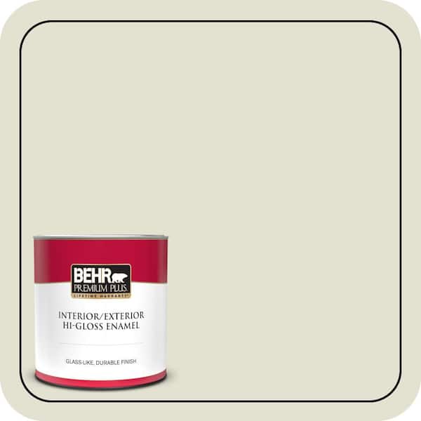 BEHR PREMIUM PLUS 1 qt. #400E-2 Turtle Dove Hi-Gloss Enamel Interior/Exterior Paint & Primer