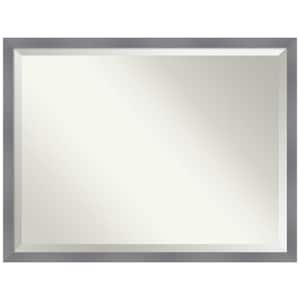 Edwin Grey 42.5 in. x 32.5 in. Beveled Casual Rectangle Wood Framed Wall Mirror in Gray