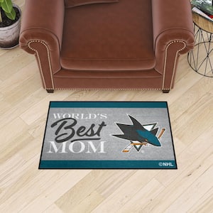 San Jose Sharks Teal World's Best Mom 19 in. x 30 in. Starter Mat Accent Rug