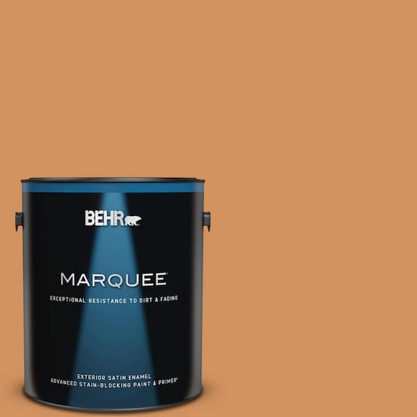 BEHR MARQUEE 1 gal. #BIC-15 Golden Poppy Satin Enamel Exterior Paint & Primer