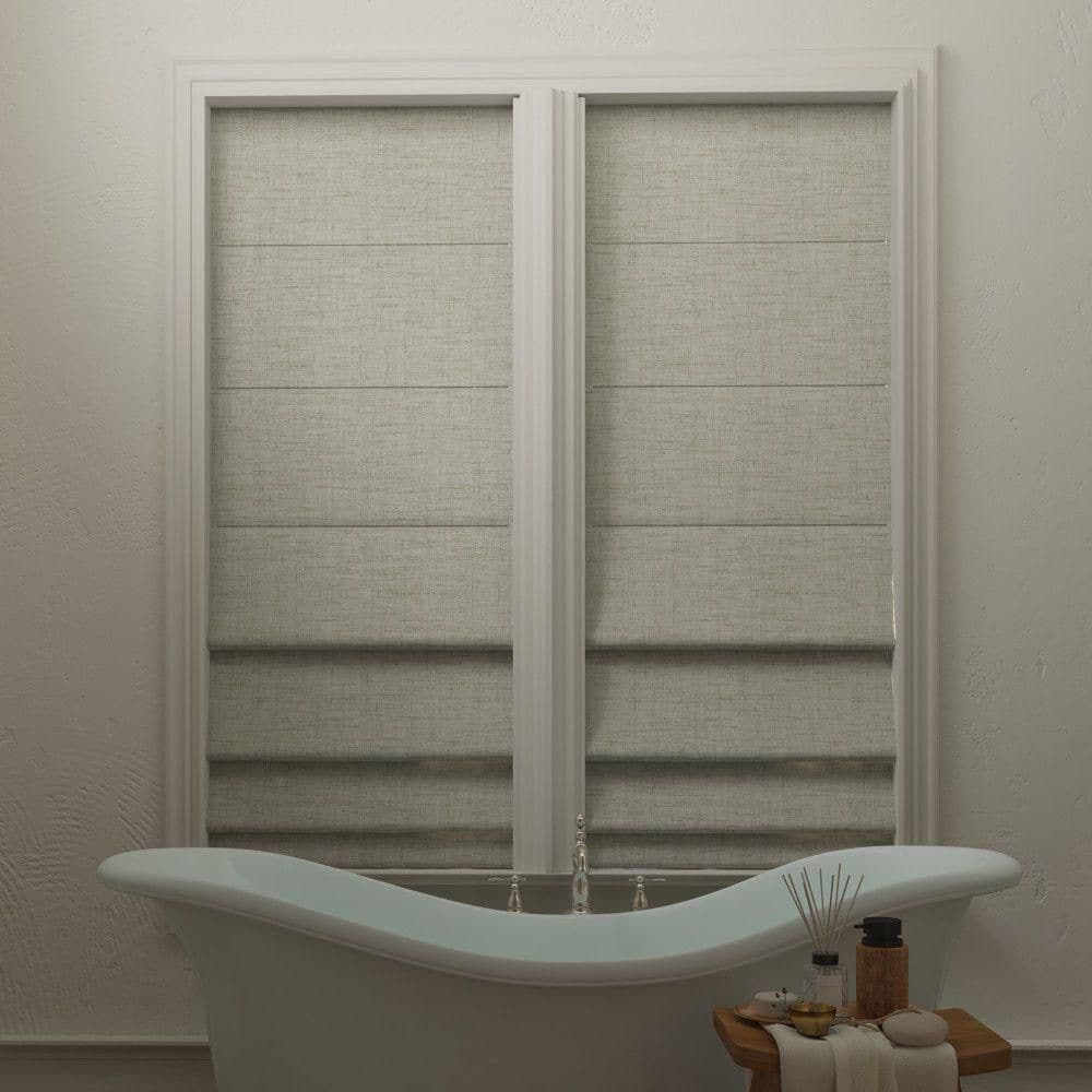 Sage Green Textured Fabric Cordless Blackout Roman Shade 33" x 64"
