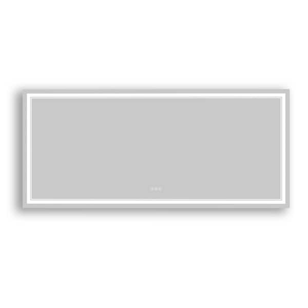 72 in. W x 32 in. H Frameless LED Wall Mounted Bathroom Vanity Mirror Light Anti Fog, Dimmable, Tricolor Temperature