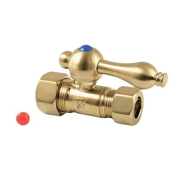 Vintage 5/8 in. O.D Comp x 1/2 in. O.D Comp Brass Straight Shut Off Valve in Brushed Brass
