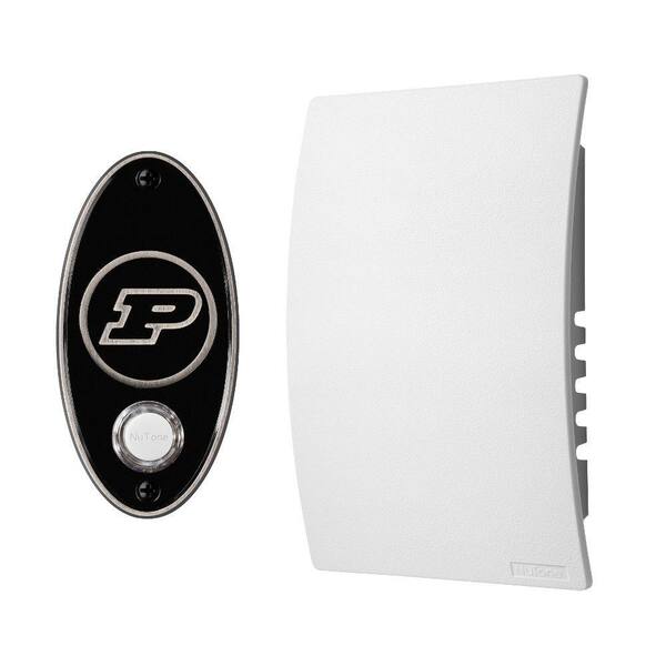 Broan-NuTone College Pride Purdue University Wired/Wireless Door Chime Mechanism and Pushbutton Kit - Satin Nickel