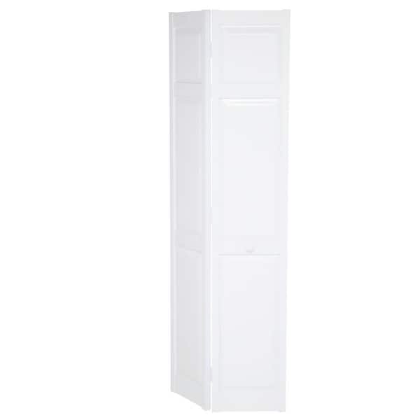 64 in. x 80 in. Seabrooke 6-Panel Raised Panel White Hollow Core PVC Vinyl Interior Bi-Fold Door