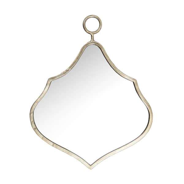 Zentique Small Irregular Distressed Silver Antiqued Art Deco Mirror (18 in. H x 14.5 in. W)