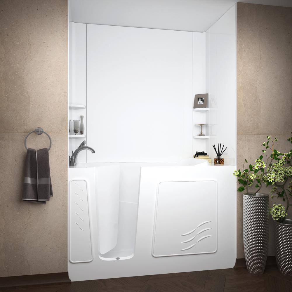 Tucson 60'' x 30'' White Fiberglass Walk-in Air Bathtub