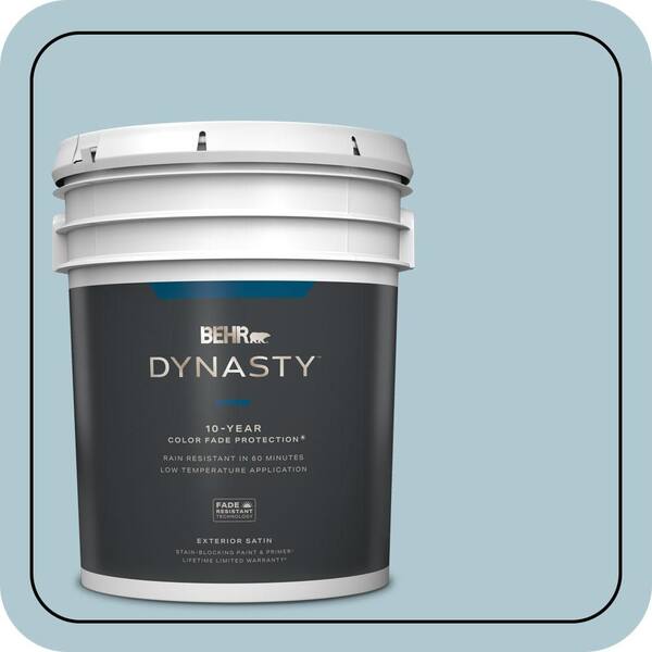 BEHR DYNASTY 5 gal. #S470-2 Gentle Sea Satin Enamel Exterior Stain-Blocking Paint & Primer