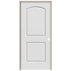 36 in. x 80 in. Smooth Caiman Left-Hand Solid Core Primed Composite Single Prehung Interior Door, 1-3/4 in. Thick