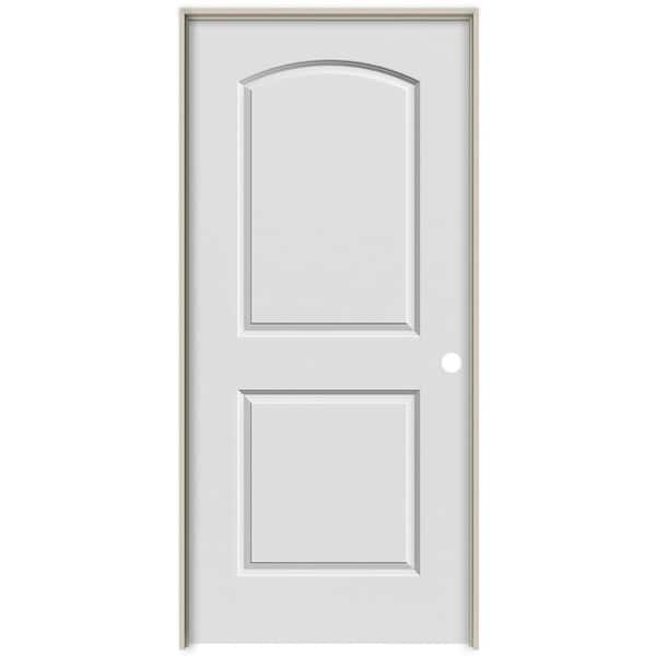 MMI DOOR 30 in. x 80 in. Smooth Caiman Left-Hand Solid Core Primed Composite Single Prehung Interior Door, 1-3/4 in. Thick