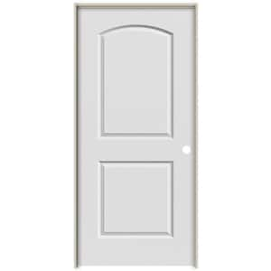 28 in. x 80 in. Smooth Caiman Left-Hand Solid Core Primed Composite Single Prehung Interior Door, 1-3/4 in. Thick