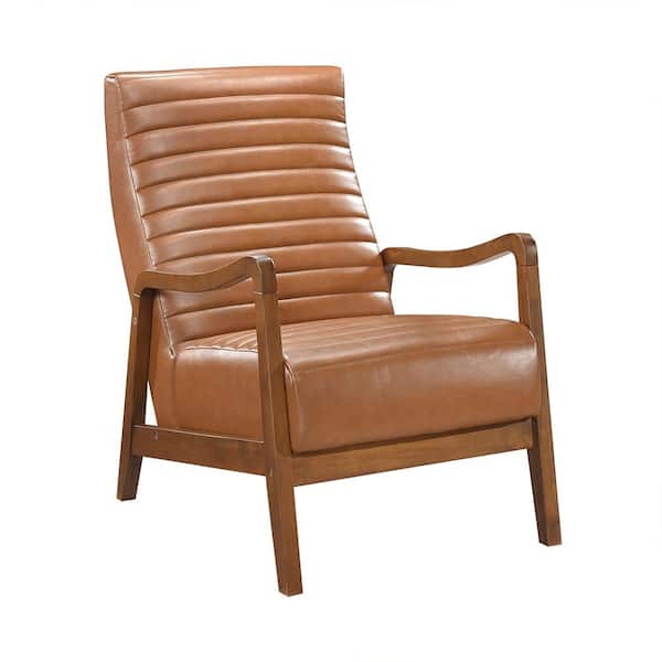 Lazzara Parker Matt Brown Faux Leather Arm Chair