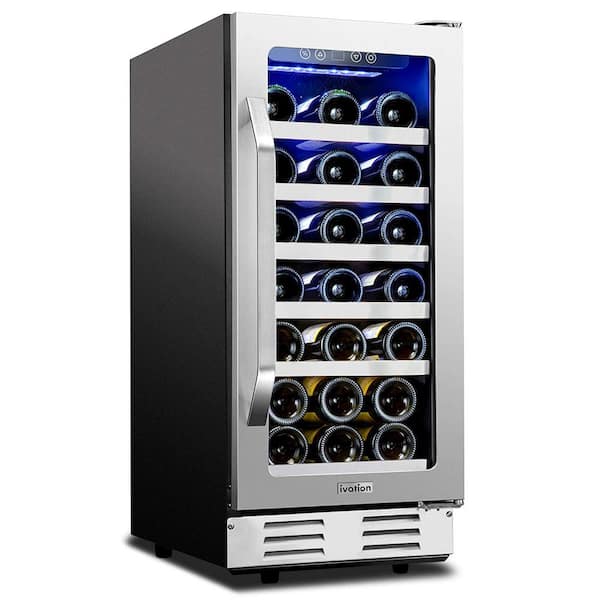 Ivation 15 in. 31-Bottle Compressor Built-in Wine and Beverage Cooler