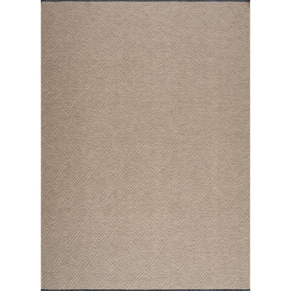 Tayse Rugs Alma Brown 8 ft. x 10 ft. Diamond Machine Washable Indoor Area Rug