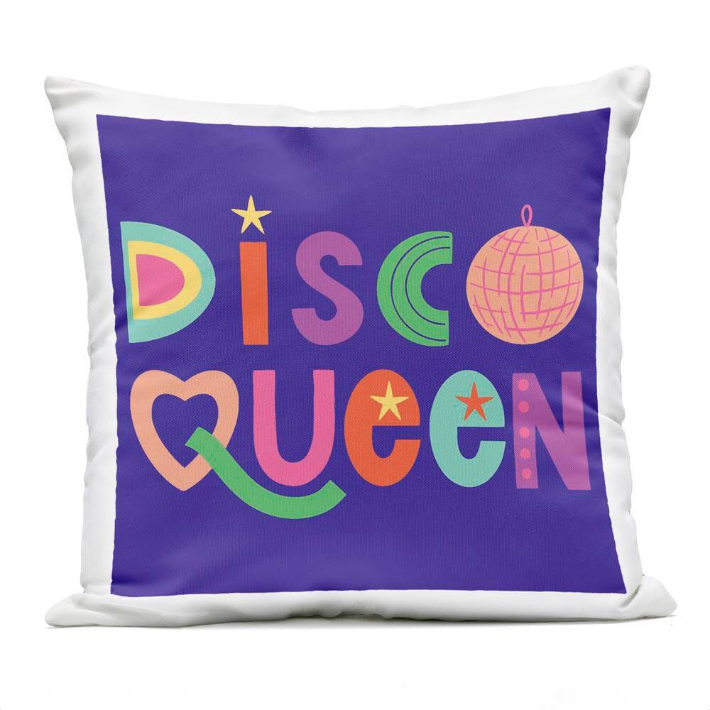 Disco Queen with Retro Letters Blue Square Outdoor Throw Pillow price history on PriceWatchPro