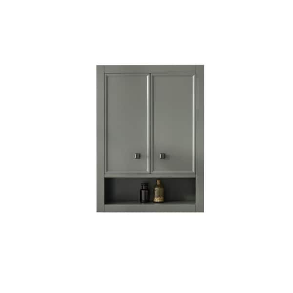 Legion Furniture 24 in. W x 8 in. D x 33 in. H Bathroom Storage Wall Cabinet in Pewter Green