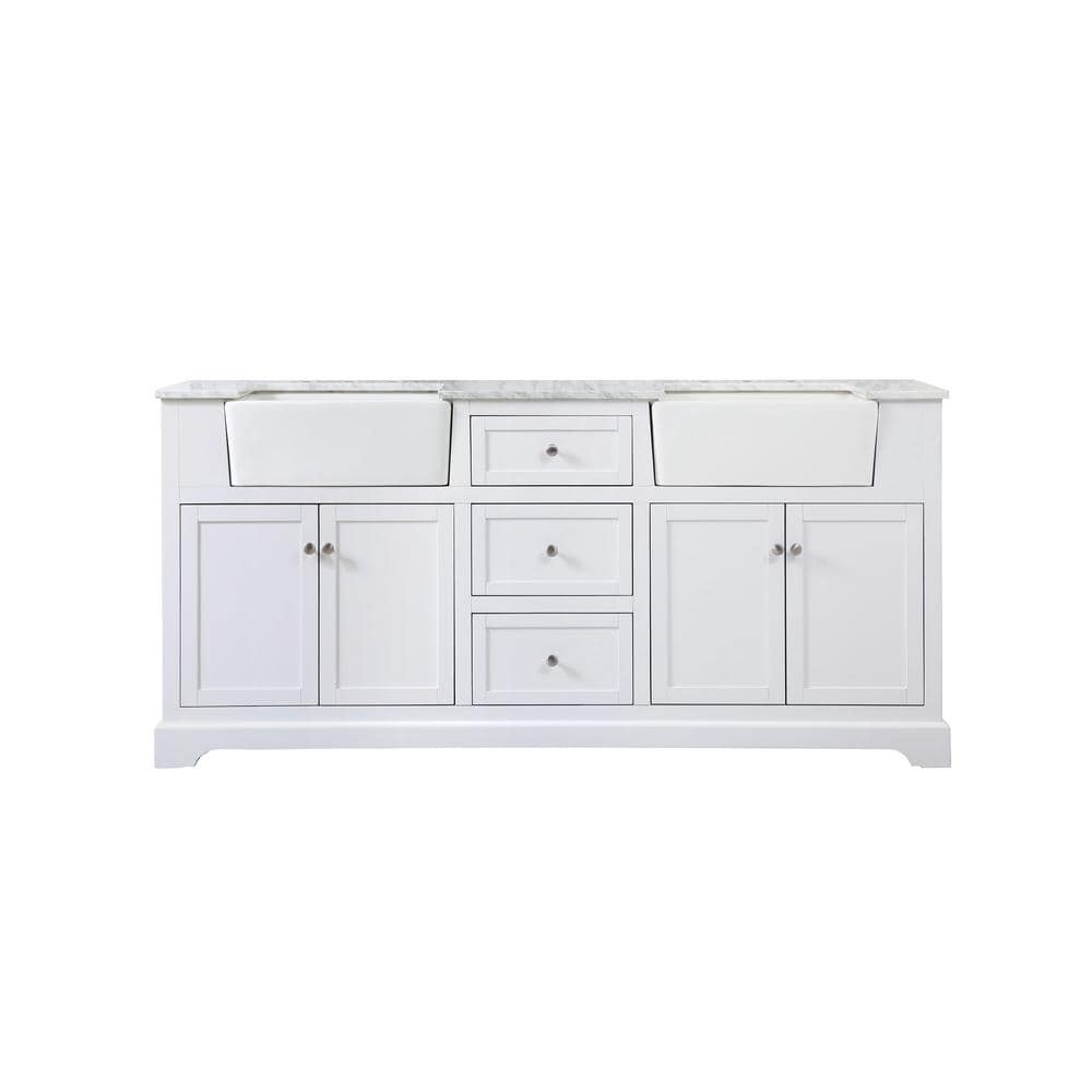 Timeless Home 72 in. W x 22 in. D x 34.75 in. H Double Bathroom Vanity Side