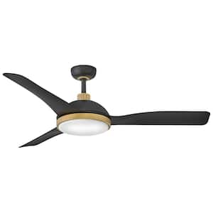 Alba 56.0 in. Indoor/Outdoor Integrated LED Matte Black Ceiling Fan with Remote Control