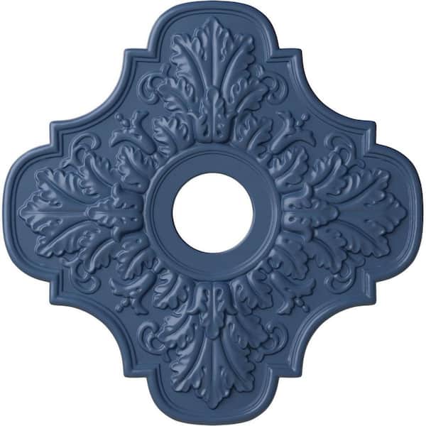 Ekena Millwork 1" x 17-3/4" x 17-3/4" Polyurethane Peralta Ceiling Medallion, Hand-Painted Americana