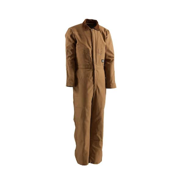 Berne Men's 4 XL Regular Brown Duck Polyester and Cotton Deluxe Insulated Coverall