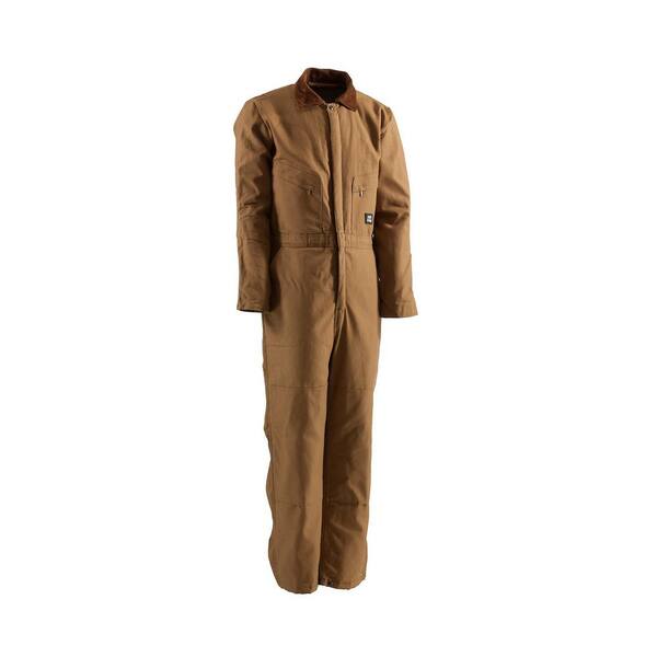 Berne Men's 5 XL Regular Brown Duck Polyester and Cotton Deluxe Insulated Coverall