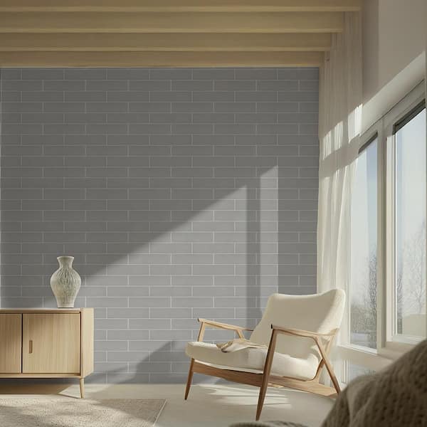 Matte Light Grey 2.5 in. x 10 in. Ceramic Wall Tile (13.89 sq. ft./Case)
