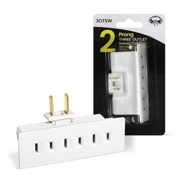 15 Amp 3-Outlet 2-Prong AC/DC Adapter Swivel Wall Tap