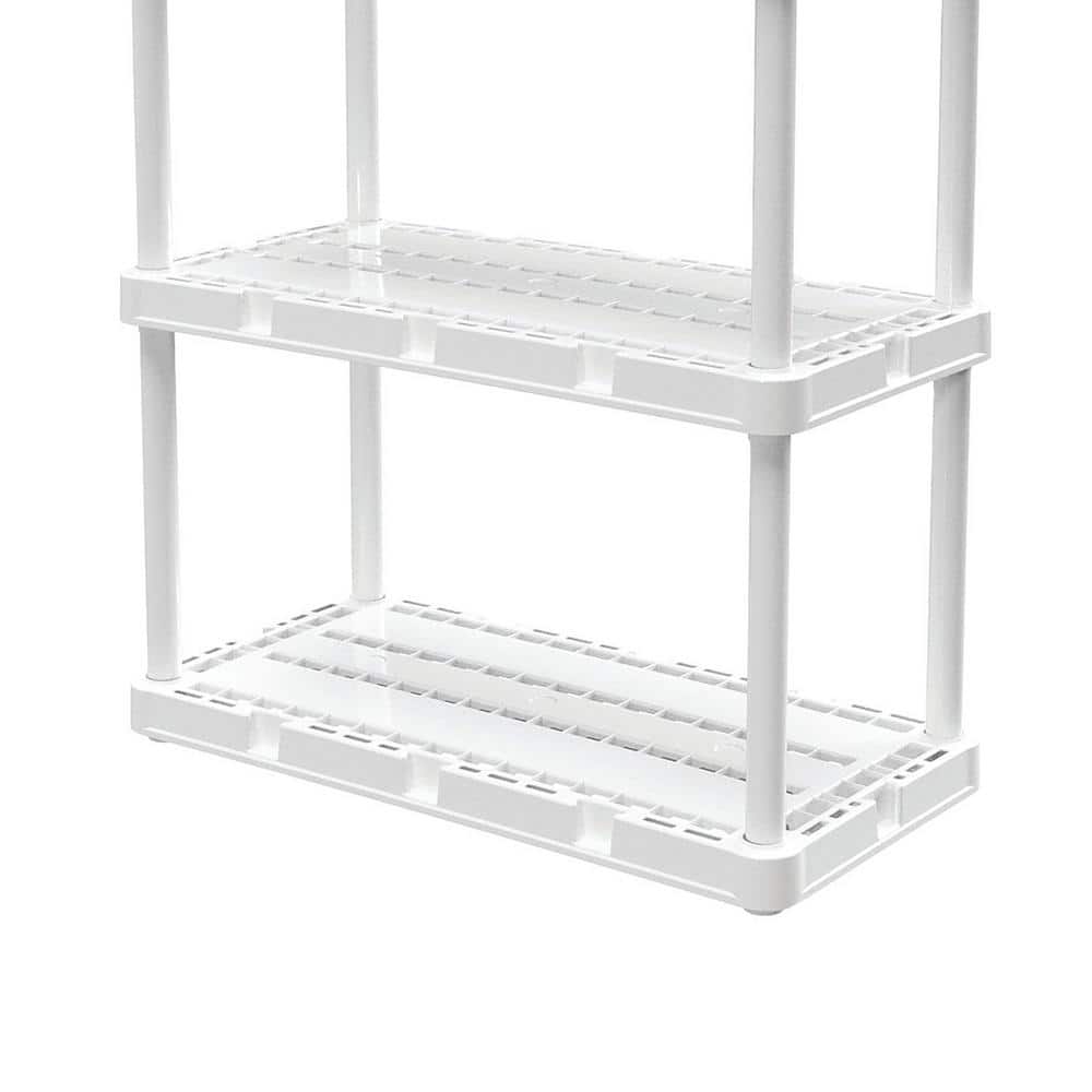 Gracious Living 48" White Solid 4-Shelf Light-Duty Storage Unit