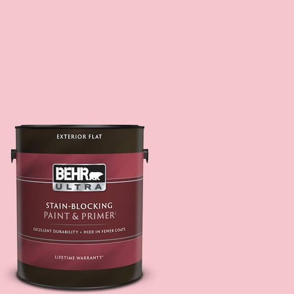 BEHR ULTRA 1 gal. #120B-4 Old Fashioned Pink Flat Exterior Paint & Primer