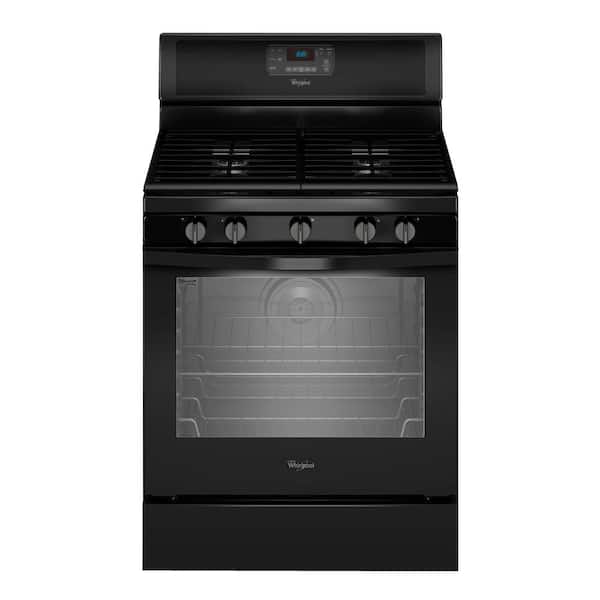 Whirlpool 5.8 cu. ft. Gas Range with Self-Cleaning Convection Oven in Black