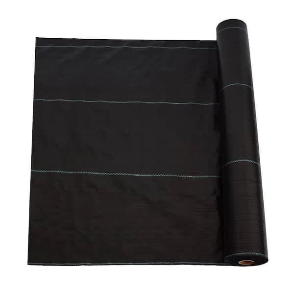 FIROMO 3 ft. x 300 ft., 3.5 oz. Weed Barrier Landscape Fabric, Dual-Layer PP, Needle Punched Nonwoven, Black,Garden Fence