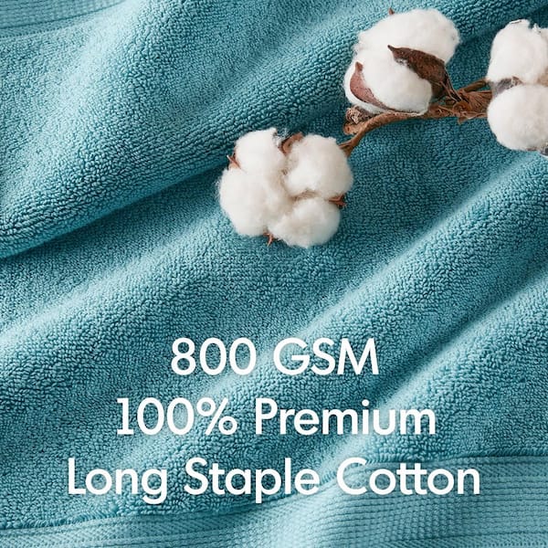 800gsm Aqua 100% Cotton Bath Sheet (Set of 2)