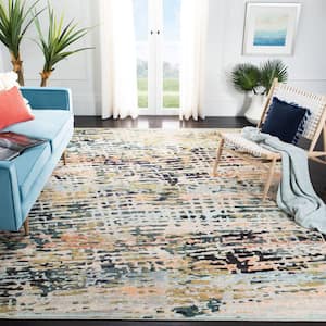 Madison Beige/Navy 10 ft. x 14 ft. Geometric Abstract Area Rug