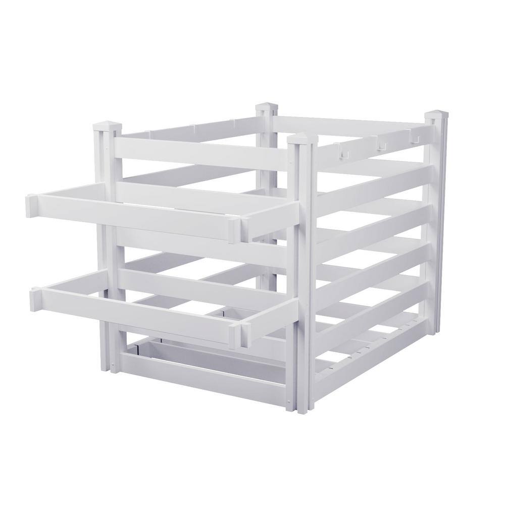 White UV Resistant Vinyl Outdoor Pool Float Storage Organizer
