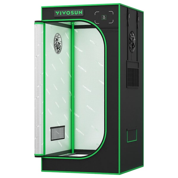 2 ft. x 2 ft. P224 Black Pro Grow Tent with Reflective Mylar Oxford Fabric and Extra Hanging Bars