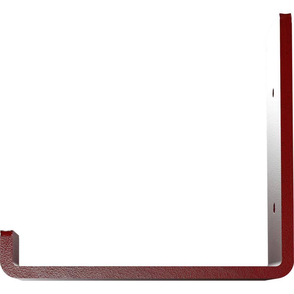 Hammered Bright Red Steel Shelf Bracket, 2"W x 6"D x 5.5"H