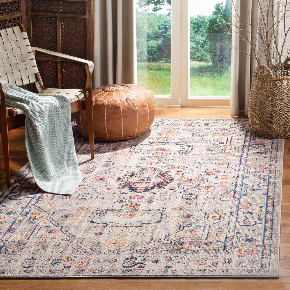 Easy-Care Gray Synthetic 4' x 6' Flat Woven Accent Rug